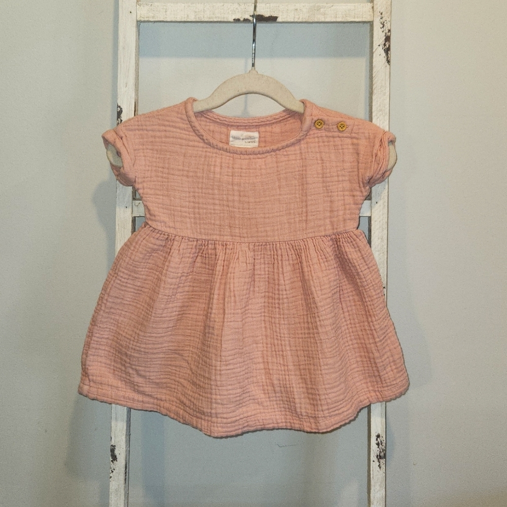 Organic Little Planet by Carter's 100% Cotton Gauze Pink Dress 9 Months